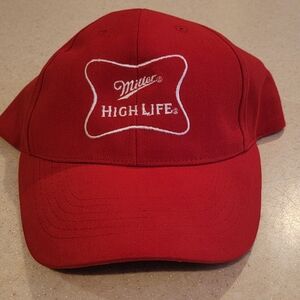 Miller High Life- Acme Vivid Red Hat. Brand New ,never Worn